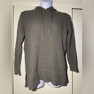 Women’s Waffle Knit Hoodie Sweater Olive Green Size L